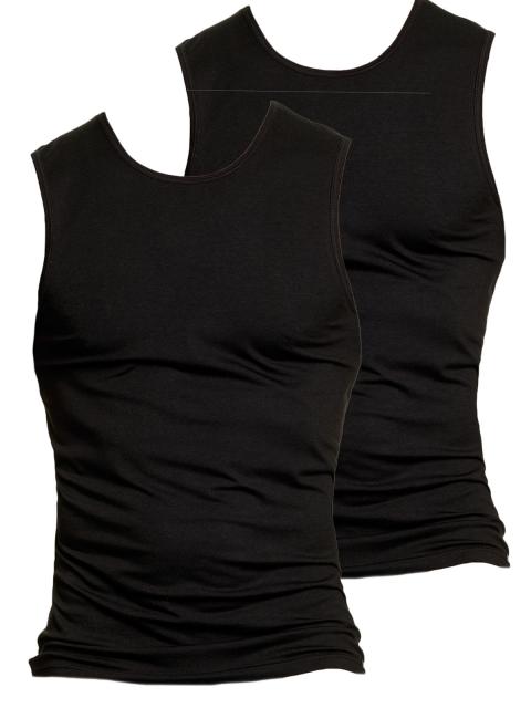 Kumpf Body Fashion 2er Sparpack Herren Achselshirt Single Jersey 99947011 Gr. 5 in schwarz schwarz | schwarz | 5