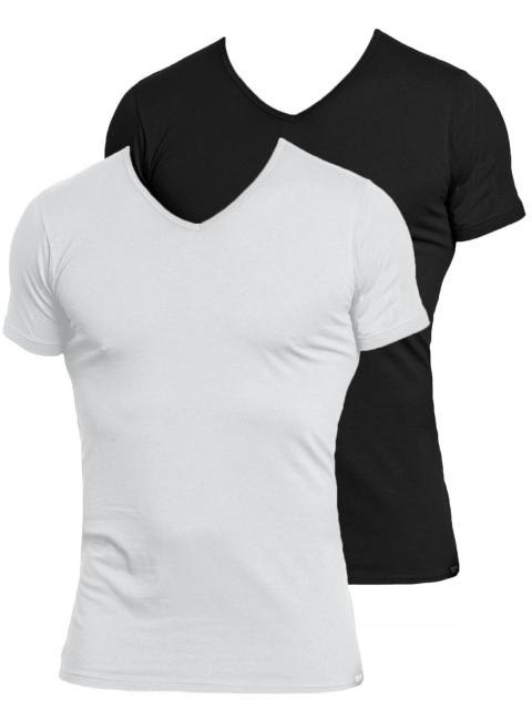 Kumpf Body Fashion 2er Sparpack Herren T-Shirt Single Jersey 99947051 Gr. 6 in schwarz weiss weiss | schwarz | 6