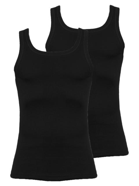 Kumpf Body Fashion 2er Sparpack Herren Unterhemd Feinripp 99145011 Gr. 9 in schwarz schwarz | schwarz | XXXL/9