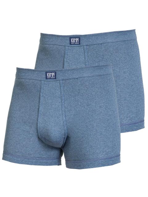 Kumpf Body Fashion 2er Sparpack Herren Short Workerwear 99375043 Gr. 6 in blau-melange kiesel-melange