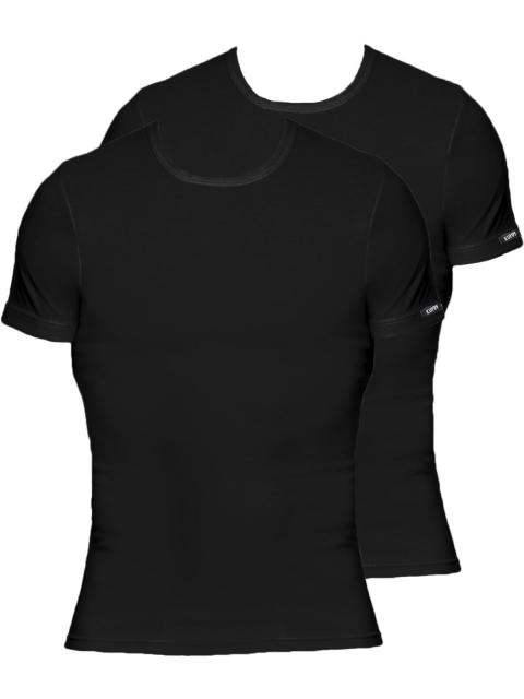 Kumpf Body Fashion 2er Sparpack Herren T-Shirt Bio Cotton 99161153 Gr. 6 in schwarz schwarz | schwarz | 6