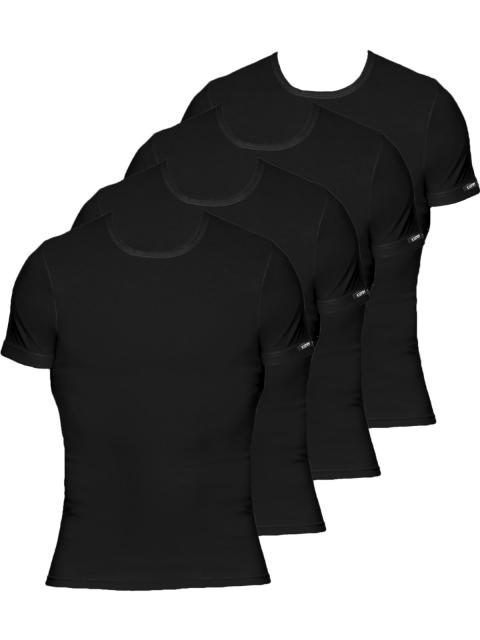 Kumpf Body Fashion 4er Sparpack Herren T-Shirt Bio Cotton 99161153 Gr. 6 in schwarz schwarz | schwarz | 6
