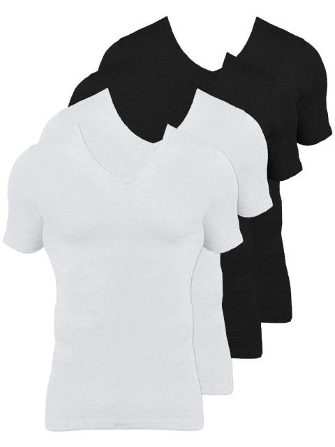 Kumpf Body Fashion 4er Sparpack Herren T-Shirt Bio Cotton 99602051 Gr. 7 in schwarz