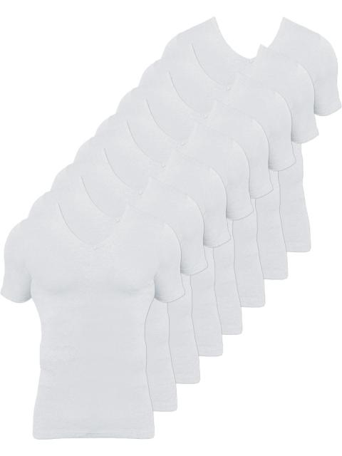 Kumpf Body Fashion 8er Sparpack Herren T-Shirt Bio Cotton 99601051 Gr. 7 in weiss weiss | weiss | 7