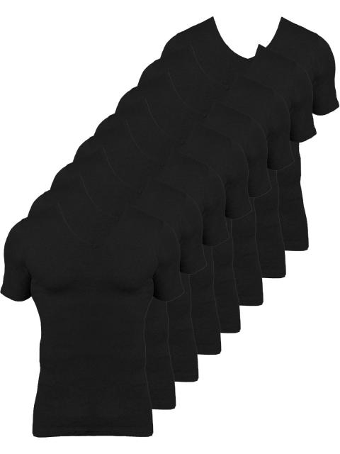 Kumpf Body Fashion 8er Sparpack Herren T-Shirt Bio Cotton 99602051 Gr. 8 in schwarz schwarz | schwarz | 8