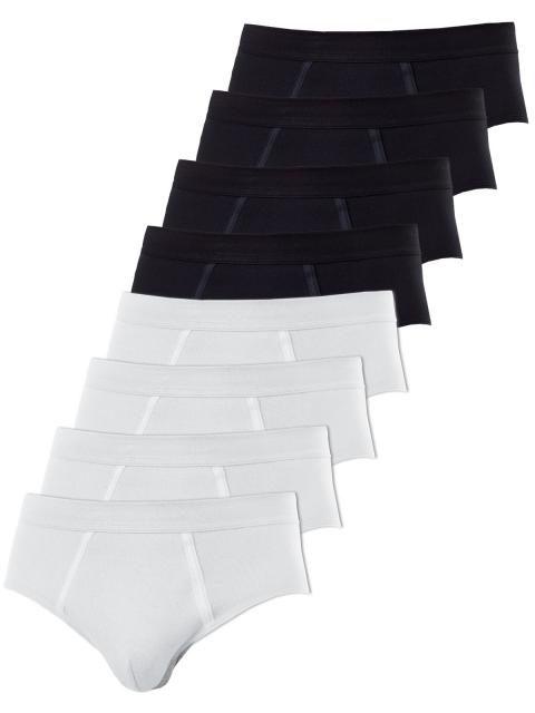 Kumpf Body Fashion 8er Sparpack Herren Slip Bio Cotton 99601123 99602123 Gr. 4 in weiss schwarz schwarz | weiss | 4