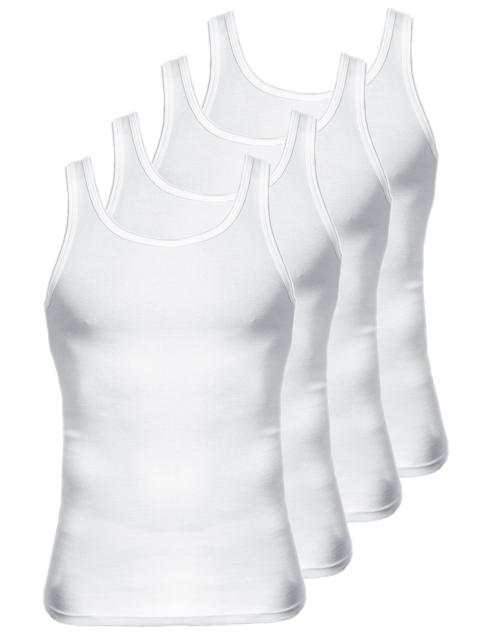 Kumpf Body Fashion 4er Sparpack Herren Unterhemd Bio Cotton 99601011 99602011 Gr. 4 in weiss schwarz
