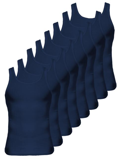 Kumpf Body Fashion 8er Sparpack Herren Unterhemd Bio Cotton 99605011 Gr. 5 in navy navy | navy | 5