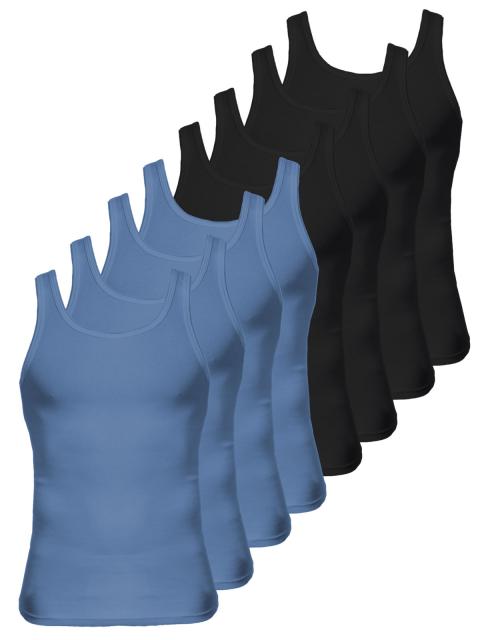 Kumpf Body Fashion 8er Sparpack Herren Unterhemd Bio Cotton 99602011 99607011 Gr. 6 in schwarz atlantis atlantis | schwarz | 6