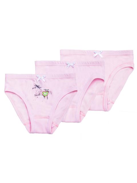 Haasis Bodywear 3er Pack Mädchen Slip Bio-Cotton 55302670 Gr. 116 in helles rosa