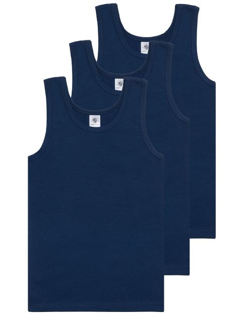 Haasis Bodywear 3er Pack Jungen Unterhemd Bio-Cotton 55351011 Gr. 128 in darkblue