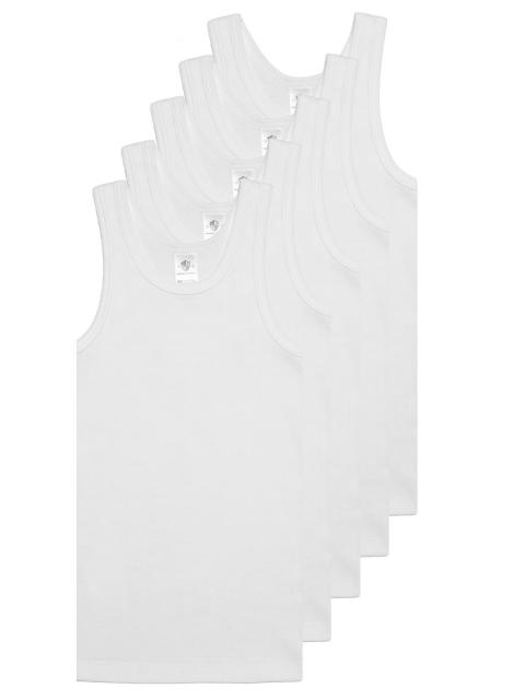 Haasis Bodywear 5er Pack Jungen Unterhemd Bio-Cotton 55501011 Gr. 140 in weiss