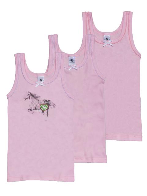 Haasis Bodywear 3er Pack Mädchen Unterhemd Bio-Cotton 55302601 Gr. 152 in helles rosa helles rosa | 152