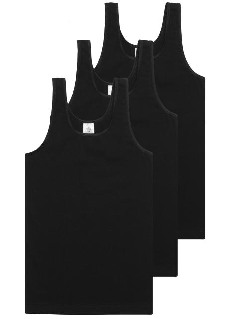 Haasis Bodywear 3er Pack Mädchen Unterhemd Bio-Cotton 55351601 Gr. 104 in schwarz schwarz | 104