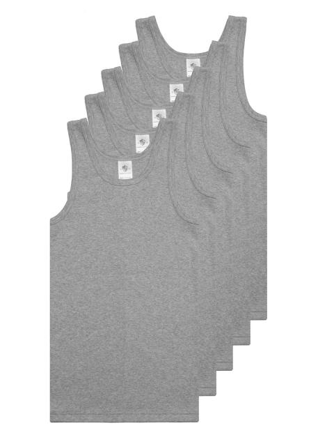 Haasis Bodywear 5er Pack Jungen Unterhemd Bio-Cotton 55503011 Gr. 140 in grau-meliert grau-meliert | 140