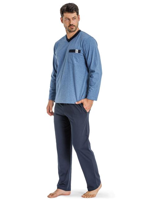 Haasis Bodywear Herren Pyjama Bio-Cotton 77104922 Gr. XXL in poseidon poseidon | XXL
