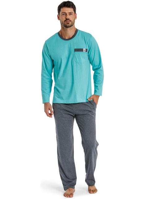 Haasis Bodywear Herren Pyjama Bio-Cotton 77105922 Gr. L in hellgrün hellgrün | L