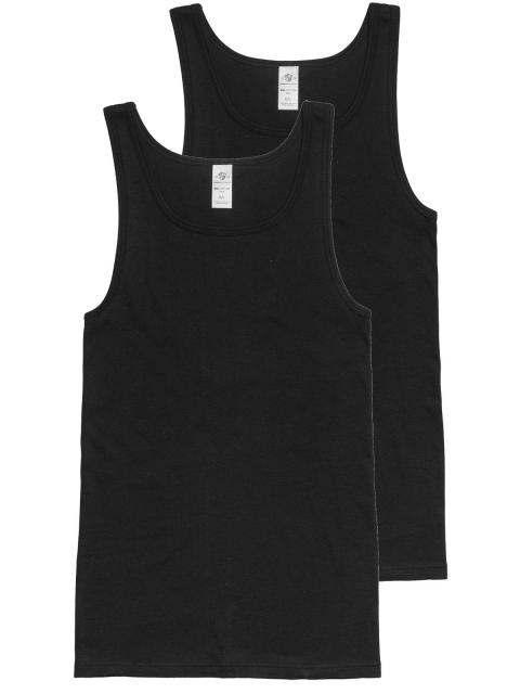 Haasis Bodywear 2er Pack Herren Unterhemd Bio-Cotton 77202011 Gr. XL in schwarz schwarz | XL