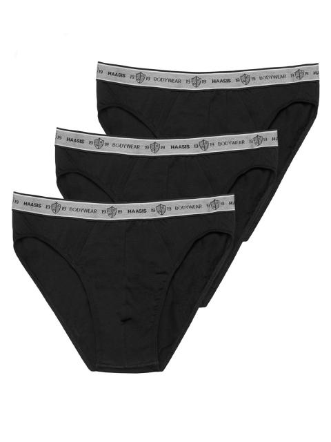Haasis Bodywear 3er Pack Herren Slip Bio-Cotton 77351263 Gr. M in schwarz schwarz | M