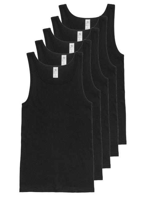 Haasis Bodywear 5er Pack Herren Unterhemd Bio-Cotton 77502011 Gr. XXXL in schwarz schwarz | XXXL