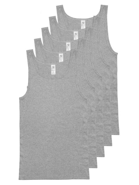 Haasis Bodywear 5er Pack Herren Unterhemd Bio-Cotton 77503011 Gr. XL in grau-meliert grau-meliert | XL