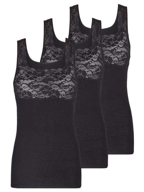 Nina von C. 3er Pack Damen Achselhemd Fine Cotton 70 300 499 0 Gr. 36 in schwarz schwarz | 36