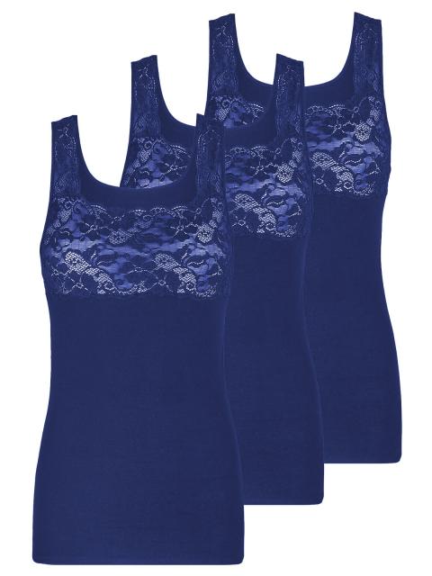 Nina von C. 3er Pack Damen Achselhemd Fine Cotton 70 300 499 0 Gr. 42 in nachtblau nachtblau | 42