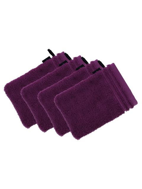 Vossen 4er Pack Waschhandschuh Calypso feeling 1148948590 Gr. 22 x 16 cm in purple purple | 22 x 16 cm