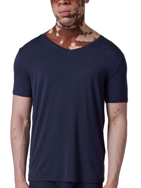 Skiny Herren V-Shirt kurzarm Bamboo Deluxe 080317 Gr. M in stone grey melange