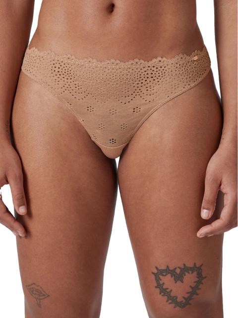 Skiny Damen String Bamboo Lace 080586 Gr. 40 in ivory