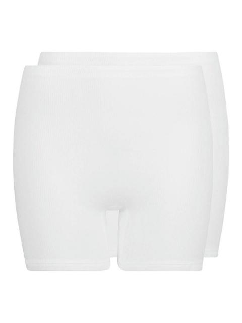 Huber Damen Maxi Slip langes Bein 2er Pack Cotton 2 Pack Double Rib 016307 Gr. 40 in white