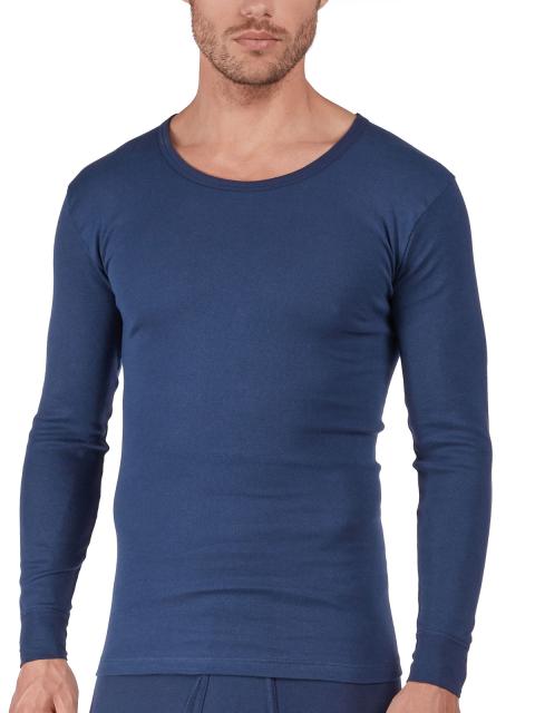 Huber Herren Shirt langarm Cotton Fine Rib 112174 Gr. XL in navy