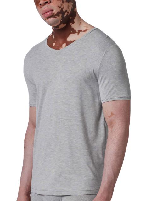 Skiny Herren V-Shirt kurzarm Bamboo Deluxe 080317 Gr. M in stone grey melange stone grey melange | M