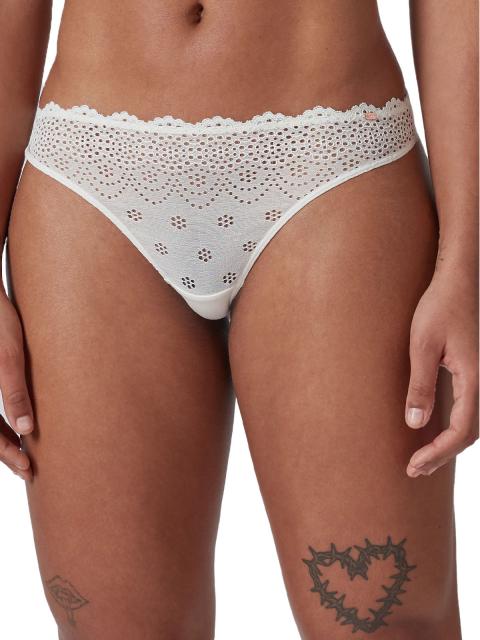 Skiny Damen String Bamboo Lace 080586 Gr. 40 in ivory ivory | 40