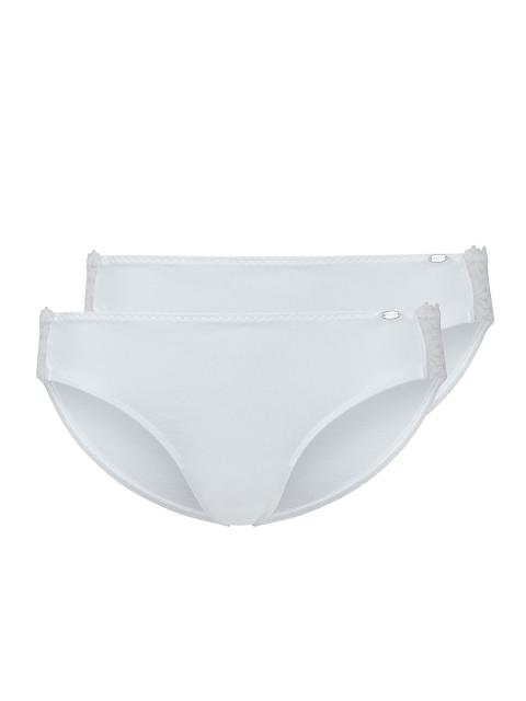 Skiny Damen Rio Slip 2er Pack CottonLace Essentials 080602 Gr. 40 in white white | 40