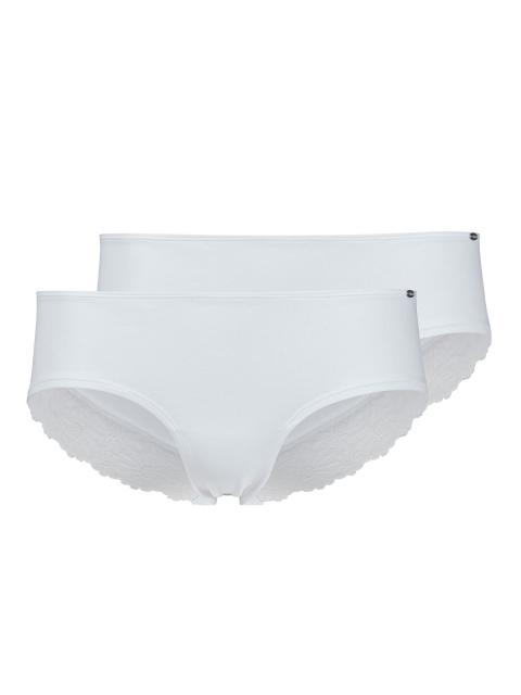 Skiny Damen Panty 2er Pack CottonLace Essentials 080603 Gr. 38 in white white | 38