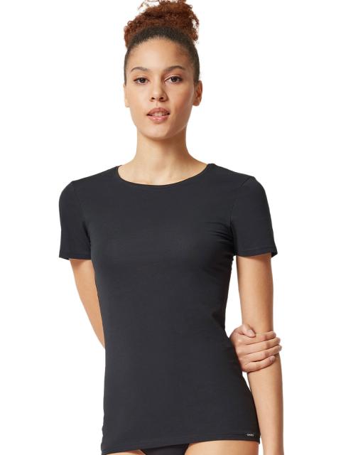 Skiny Damen Shirt kurzarm Cotton Essentials 080785 Gr. 44 in black black | 44