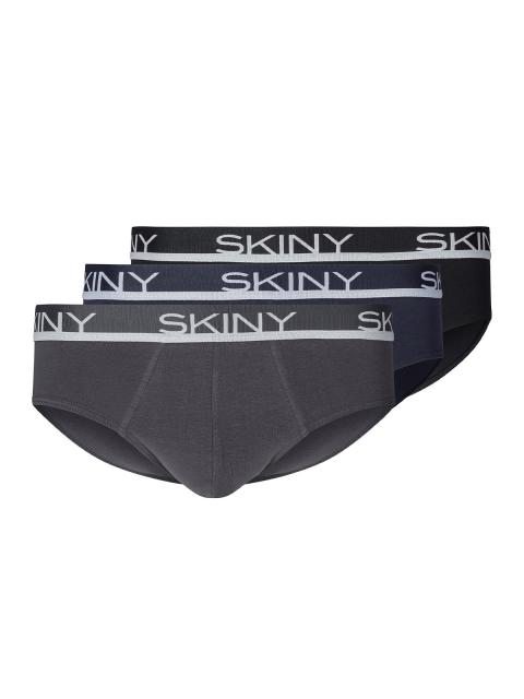 Skiny Herren Brasil Slip 3er Pack Cotton Multipack 086839 Gr. S in greyblueblack selection greyblueblack selection | S