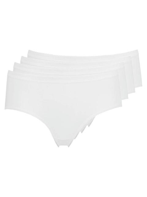 Huber Damen Midi Slip 4er Pack Cotton 4 Pack 015818 Gr. 50 in white white | 50