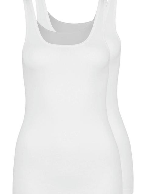 Huber Damen Achselshirt 2er Pack Cotton 2 Pack Extra Fine 016441 Gr. 48 in white white | 48