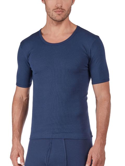 Huber Herren Shirt kurzarm Cotton Fine Rib 112146 Gr. L in navy navy | L