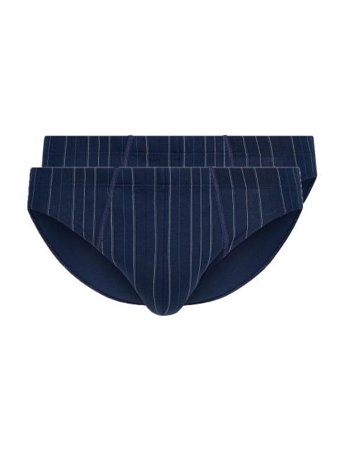 Huber Herren Brasil Slip 2er Pack hautnah Cotton 2 Pack 112532 Gr. 3XL in dressblue stripes dressblue stripes | 3XL