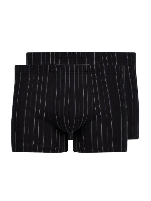 Huber Herren Pant 2er Pack hautnah Cotton 2 Pack 112533 Gr. XL in black stripes black stripes | XL
