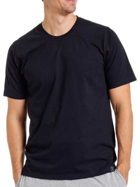 Haasis Bodywear Herren T-Shirt 1/2 Arm Slub Single Jersey 77121153 Gr. XL in schwarz