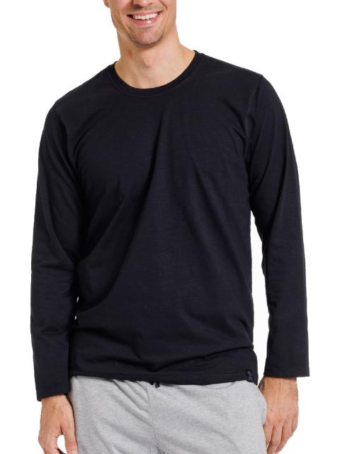 Haasis Bodywear Herren T-Shirt 1/1 Arm Slub Single Jersey 77121163 Gr. S in schwarz