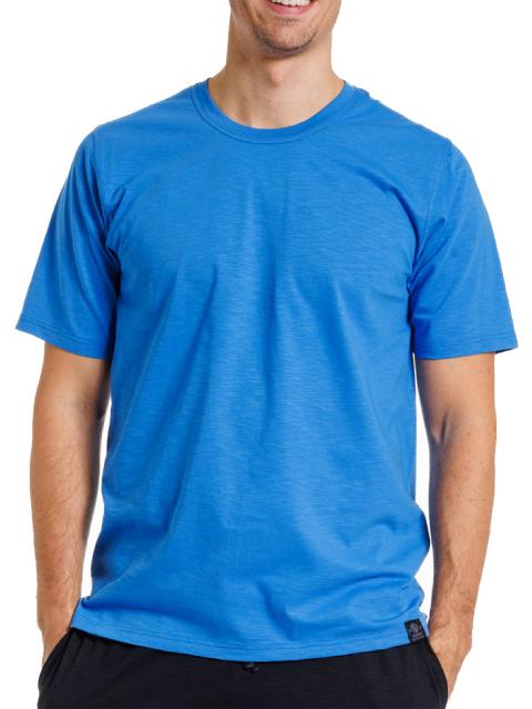 Haasis Bodywear Herren T-Shirt 1/2 Arm Slub Single Jersey 77122153 Gr. L in mid blue