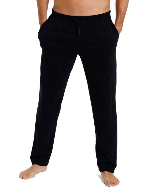 Haasis Bodywear Herren Pyjamahose Slub Single Jersey 77121873 Gr. XL in schwarz schwarz | XL