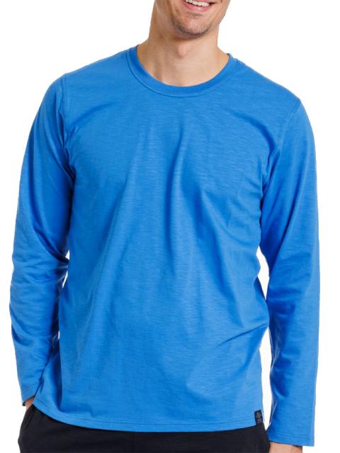 Haasis Bodywear Herren T-Shirt 1/1 Arm Slub Single Jersey 77122163 Gr. L in mid blue mid blue | L