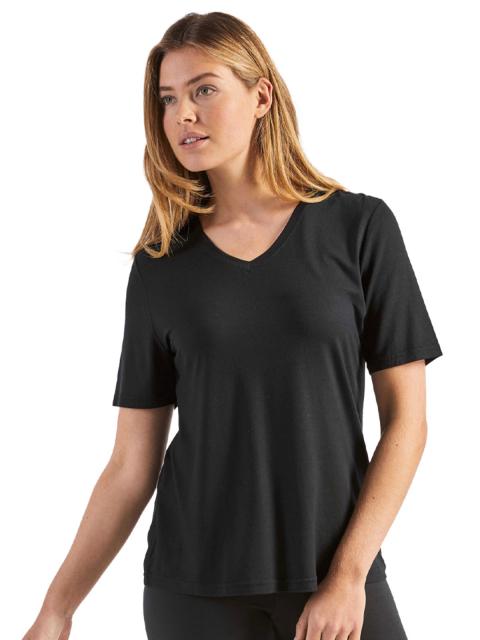 Halbarm-Shirt Loungewear Modal 16 460 874 0 Gr. 38 in schwarz