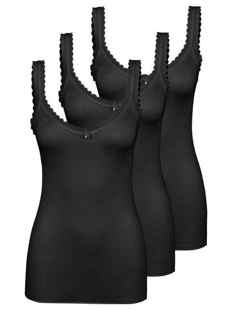 Nina von C. 3er Pack Damen Trägerhemd Simply 74 350 950 0 Gr. 40 in schwarz schwarz | 40